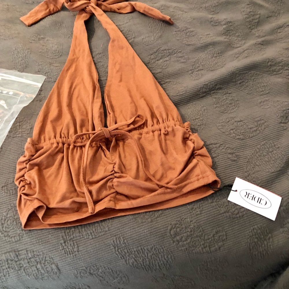 Cider brown halter top